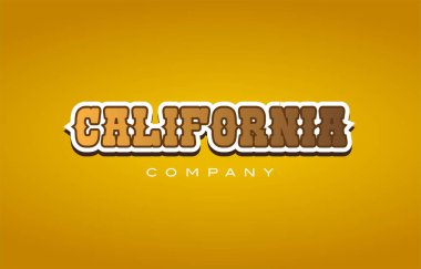 Kaliforniya Batı tarzı kelime metin logo tasarım simgesi şirketi