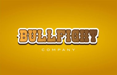 boğa güreşi boğa mücadele Batı tarzı kelime metin logo tasarım simgesi co