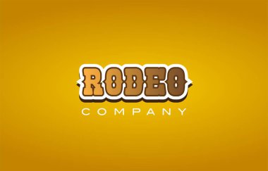 Rodeo Batı tarzı kelime metin logo tasarım simgesi şirketi