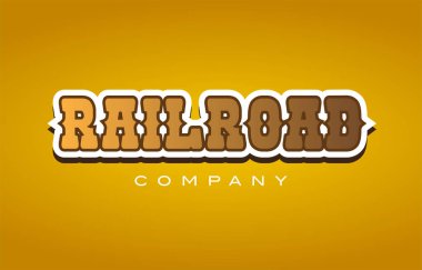 Demiryolu demiryolu yol Batı tarzı kelime metin logo tasarım simgesi comp