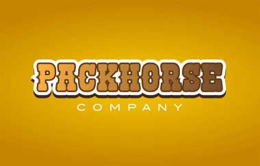 packhorse pack at Batı tarzı kelime metin logo tasarım simgesi co