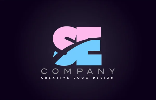 Se lettre alphabet joindre joint lettre logo design — Image vectorielle