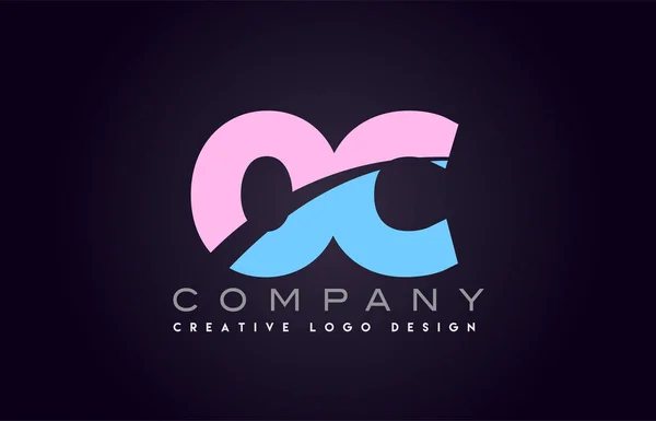 Oc lettre alphabet joindre joint lettre logo design — Image vectorielle