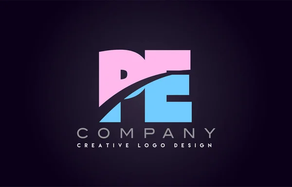 Pe lettre alphabet joindre joint lettre logo design — Image vectorielle