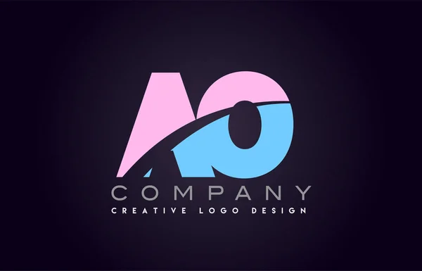 Ao lettre alphabet joindre joint lettre logo design — Image vectorielle