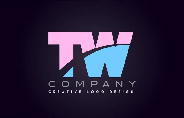 Tw lettre alphabet joindre joint lettre logo design — Image vectorielle