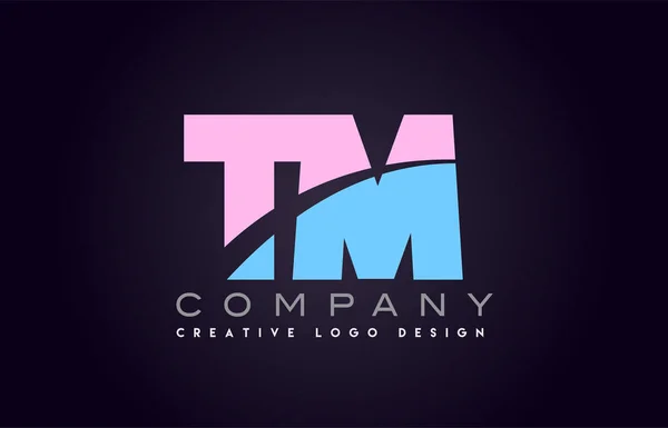 Tm alphabet letter join joined letter logo design — Stock Vector