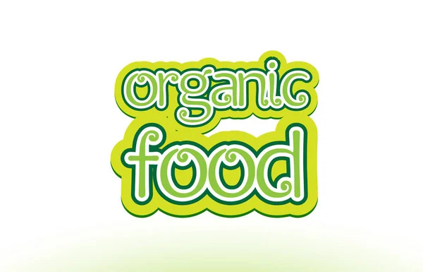 Alimentos orgánicos palabra texto logotipo icono tipografía diseño — Vector de stock