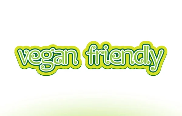 Vegano amigable palabra texto logotipo icono tipografía diseño — Vector de stock