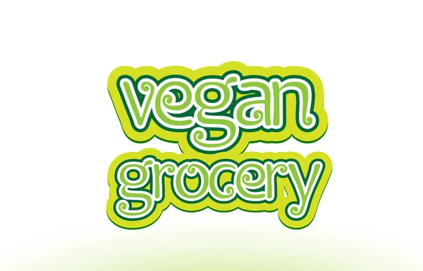 Palabra de comestibles vegana logotipo icono tipografía diseño — Vector de stock