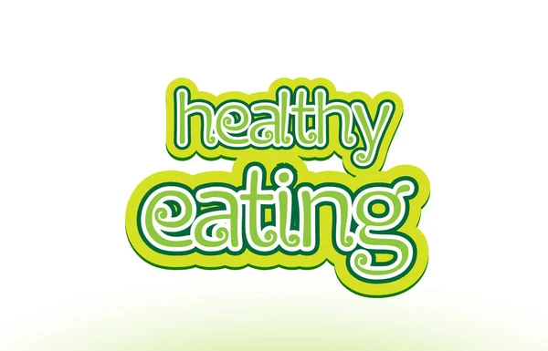 Sağlıklı beslenme kelime metin logo simge tipografi tasarımı — Stok Vektör