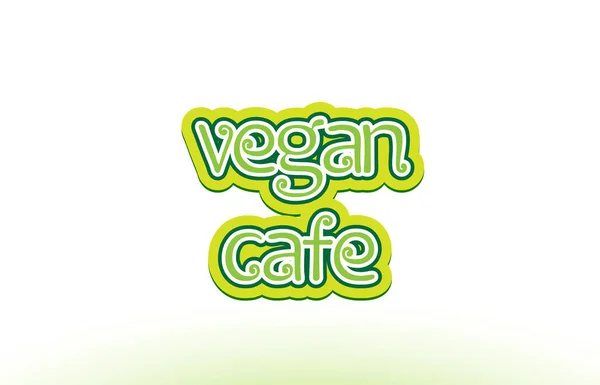 Café vegano palabra texto logotipo icono tipografía diseño — Vector de stock