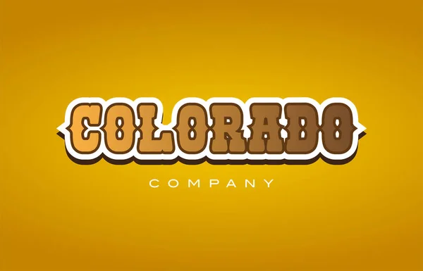 Colorado westlichen stil wort text logo design icon firma — Stockvektor
