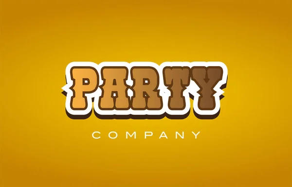 Party westlichen stil wort text logo design ikone firma — Stockvektor