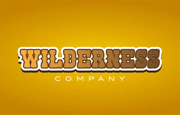 Wildnis westlicher Stil Wort Text Logo Design Ikone Firma — Stockvektor