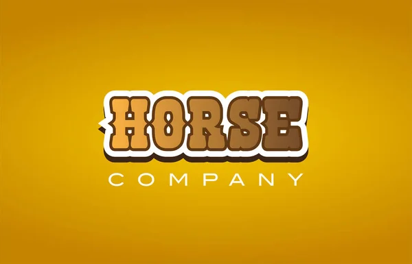Paard westerse stijl word tekst pictogram bedrijf van het embleemontwerp — Stockvector