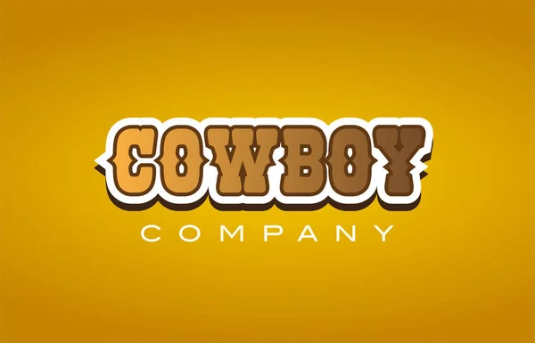 Cowboy western style parola testo logo design icona azienda — Vettoriale Stock