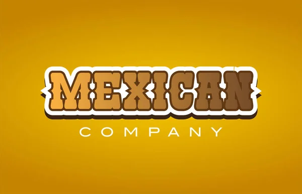 Mexicana estilo ocidental palavra texto logotipo design ícone empresa — Vetor de Stock