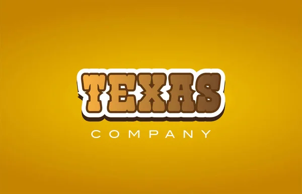 Texas ocidental estilo palavra texto logotipo design ícone empresa — Vetor de Stock