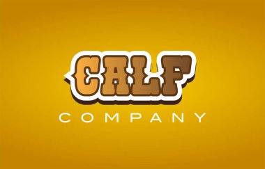 buzağı Batı tarzı kelime metin logo tasarım simgesi şirketi