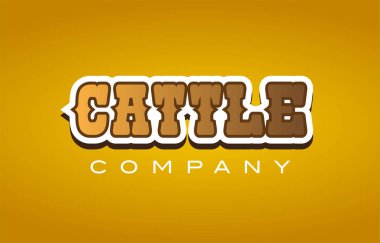 sığır Batı tarzı kelime metin logo tasarım simgesi şirketi