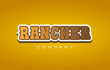 çiftlik sahibi Batı tarzı kelime metin logo tasarım simgesi şirketi