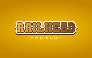 railhead demiryolu baş Batı tarzı kelime metin logo tasarım simgesi comp