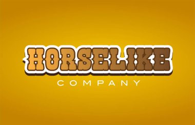 horselike at gibi Batı tarzı kelime metin logo tasarım simgesi co