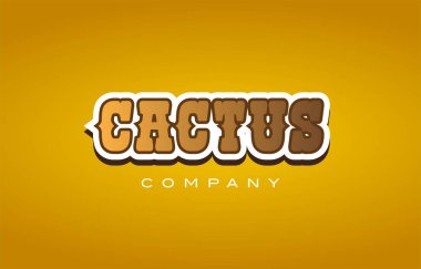 kaktüs Batı tarzı kelime metin logo tasarım simgesi şirketi