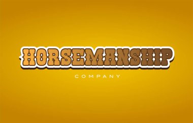 Binicilik Batı tarzı kelime metin logo tasarım simgesi şirketi