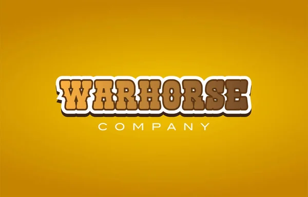Cavallo da guerra cavallo stile occidentale parola testo logo design icona comp — Vettoriale Stock