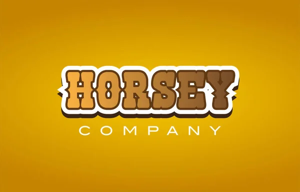 Pferd Western-Stil Wort Text Logo Design Ikone Firma — Stockvektor