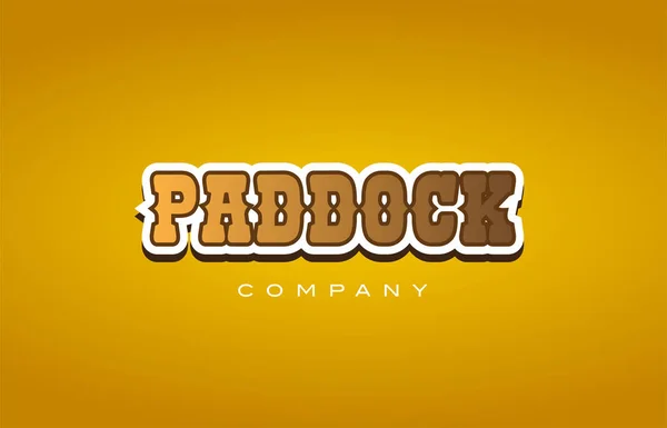 Paddock stylu western słowo tekst logo projektowanie ikony firmy — Wektor stockowy