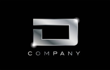 D gümüş metal mektup şirket tasarım logosu