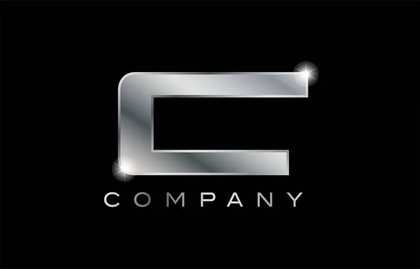 C silver metall brev företaget design logotyp — Stock vektor