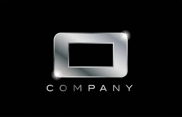 O ασημένιο μεταλλικό γράμμα το λογότυπο της εταιρείας σχεδιασμού — Διανυσματικό Αρχείο