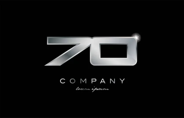 70 silber metall zahl firma design logo — Stockvektor