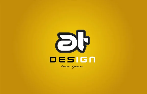 En t alfabeto letra combinación dígito blanco sobre fondo amarillo — Vector de stock