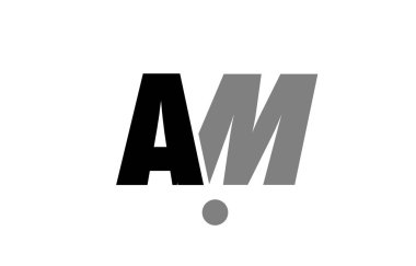 bir m siyah beyaz gri Alfabe harf logo simge arada kulüpler 