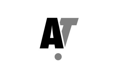 da bir t siyah beyaz gri Alfabe harf logo simge arada 