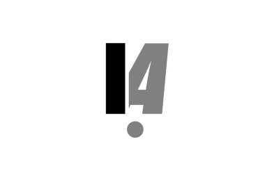 Ia ben bir siyah beyaz gri alfabesi mektubu logo simge birleşimi 