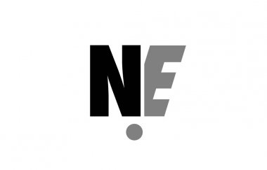 Ne n e siyah beyaz gri Alfabe harf logo simge birleşimi 