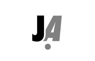 Ja j siyah beyaz gri Alfabe harf logo simge birleşimi 