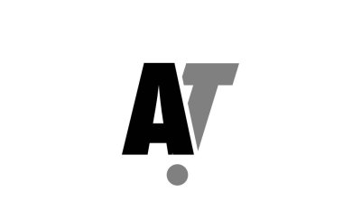 da bir t siyah beyaz gri Alfabe harf logo simge arada 