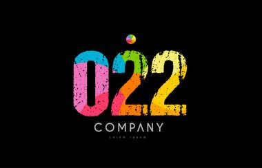 022 grunge renkli gökkuşağı sayısal basamak logo numara
