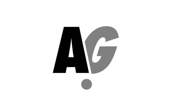 Ag a g schwarz weiß grau Buchstabe Buchstabe Logo Symbol Kombination — Stockvektor