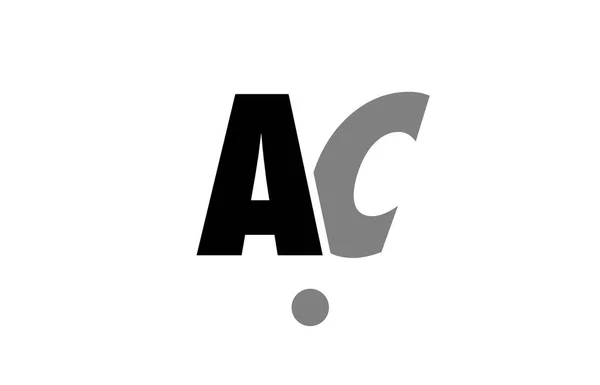 Ac a c noir blanc gris lettre alphabet logo icône combinaison — Image vectorielle