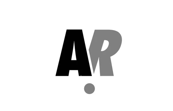 Ar a r noir blanc gris lettre alphabet logo icône combinaison — Image vectorielle
