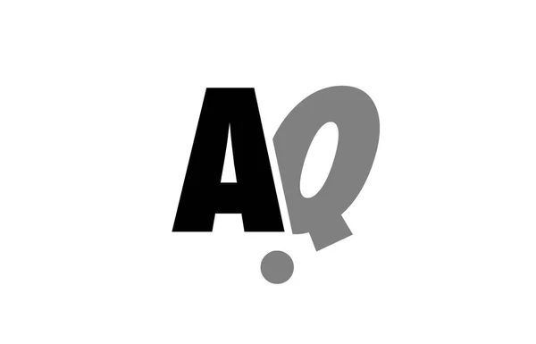 Aq a q schwarz weiß grau Buchstabe Buchstabe Logo Symbol Kombination — Stockvektor