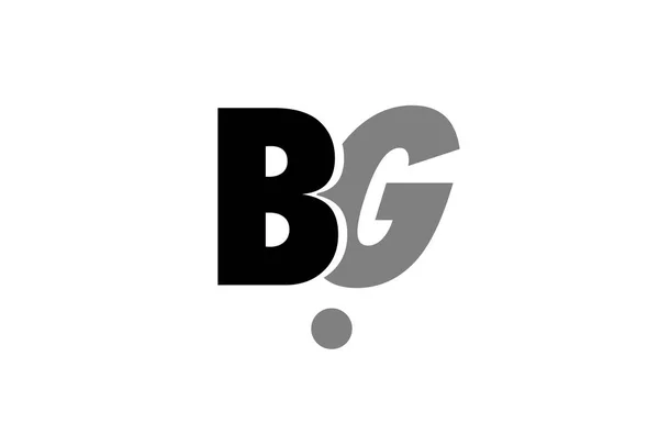 BG b g fekete fehér szürke ábécé levél logó ikon kombináció — Stock Vector